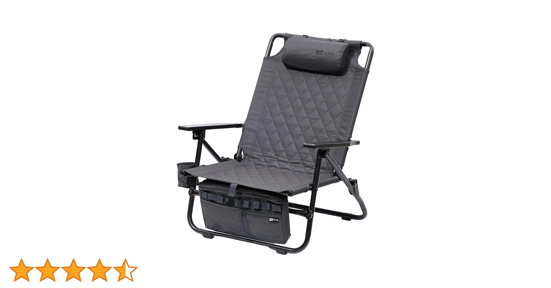 WAQ リクライニングローチェア WAQ-RLC1 折りたたみチェア ブラック WAQ Reclining Low Chair リクライニングローチェア 【1年保証